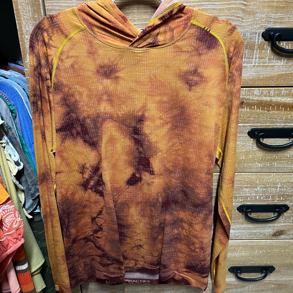 Lululemon Athletica Orange and Brown Hooded Top